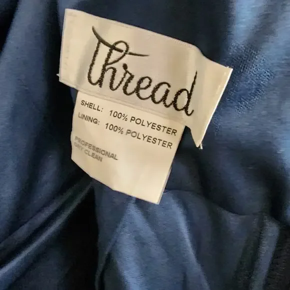 Nordstrom Thread Midnight Chiffon Criss Cross Back A-Line Maxi Gown Plus 14 - Picture 10 of 11